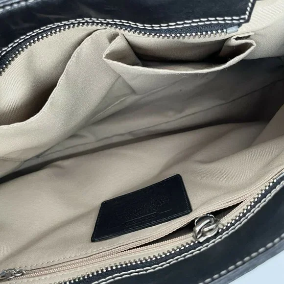 Coach Black Pebbled Leather Hampton Purse Bag F13084 - Picture 4 of 5